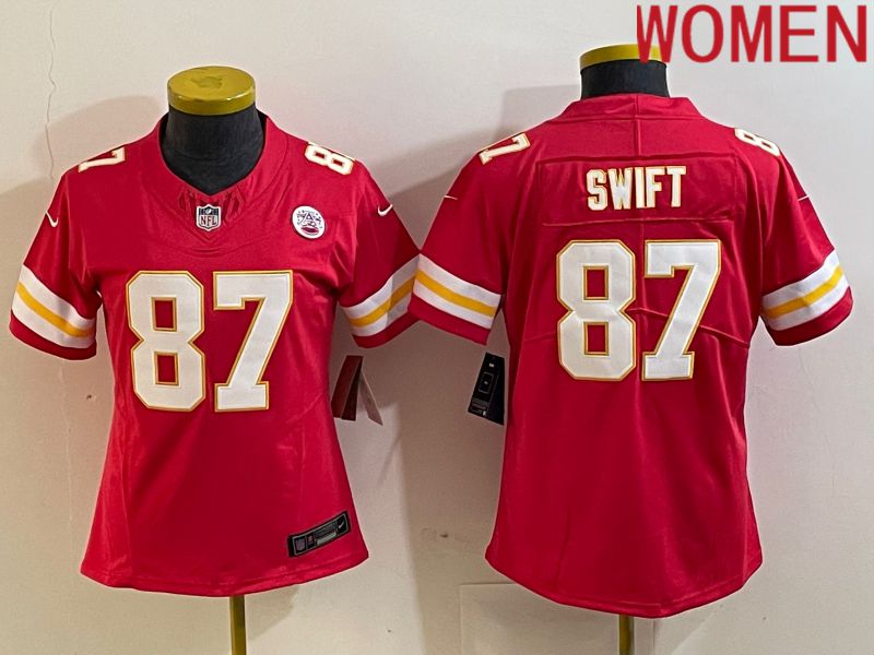 Women Kansas City Chiefs #87 Swift Red 2024 Nike Vapor F.U.S.E. Limited NFL Jersey->women nfl jersey->Women Jersey